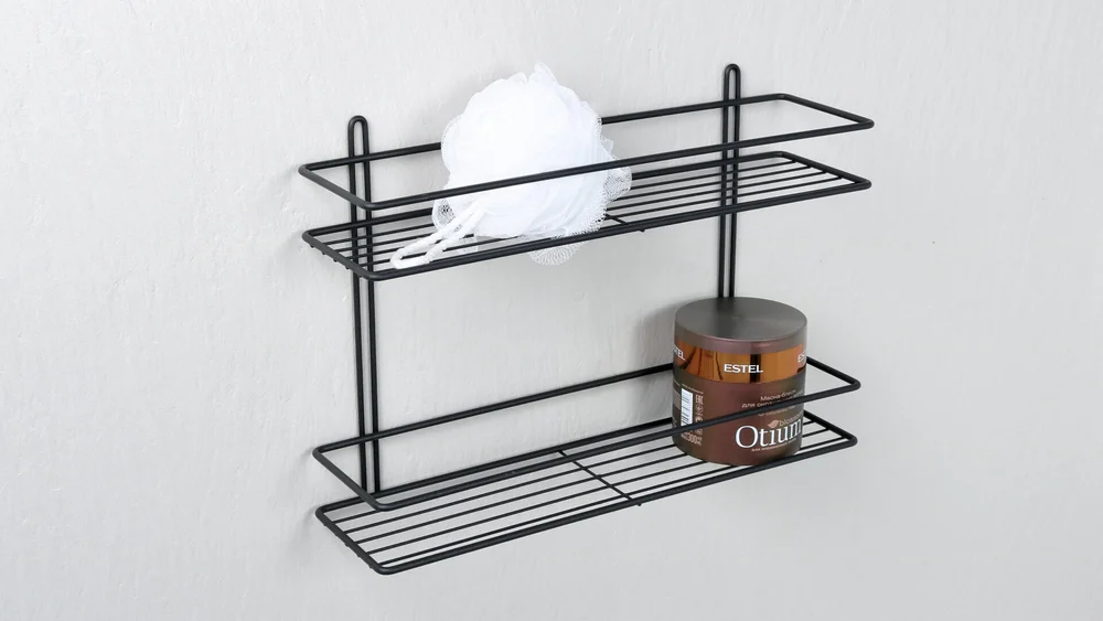 Полка Fixsen FX-730B-2 прямая, черная от магазина ЛесКонПром.ру