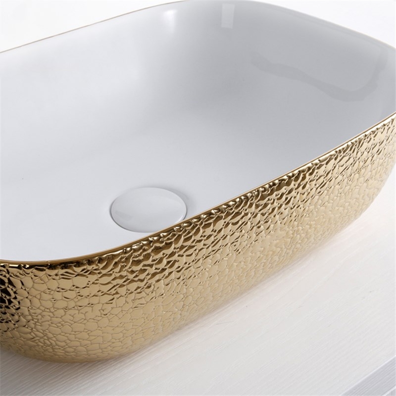 Раковина-чаша Mira 46 MR-4632WG Белая Золото от магазина ЛесКонПром.ру