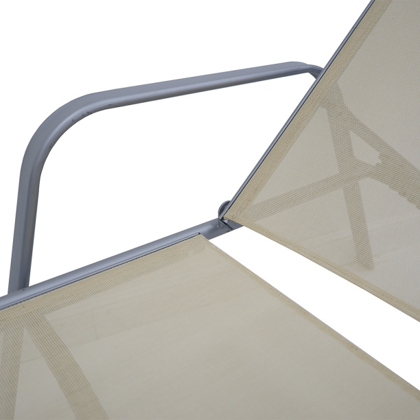 Шезлонг металлический 193x53x31 см с текстиленом от магазина ЛесКонПром.ру