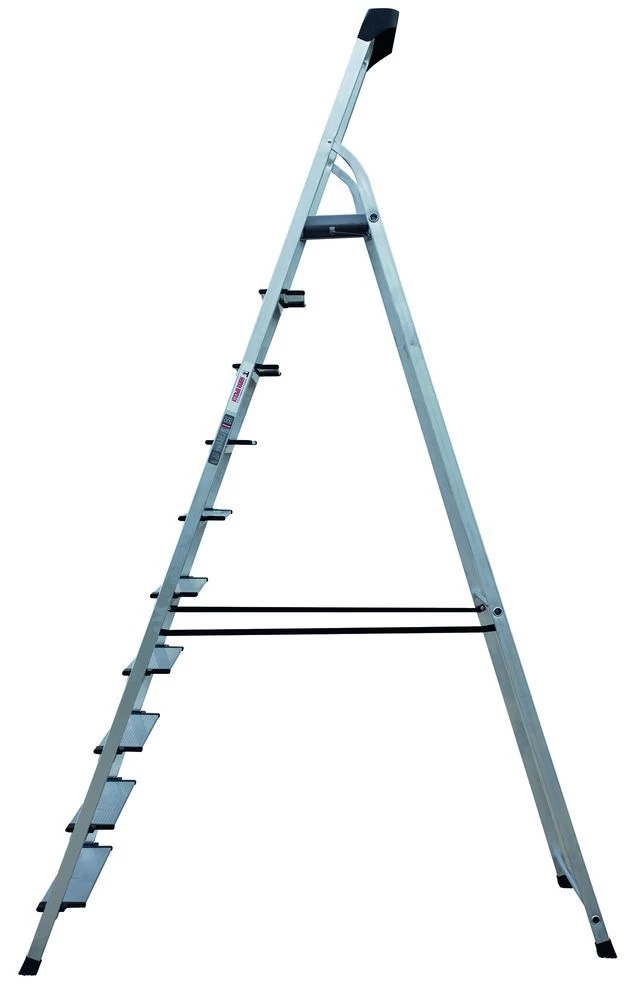 Стремянка алюминиевая с широкой ступенью и органайзером Новая Высота 10 ступеней (арт. 2118110) от магазина ЛесКонПром.ру