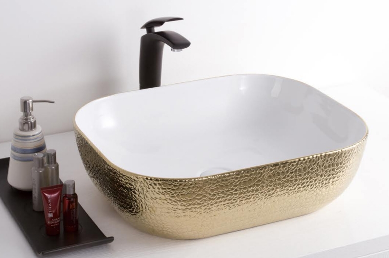 Раковина-чаша CeramaLux 46 D1333H025 Золото Белая от магазина ЛесКонПром.ру