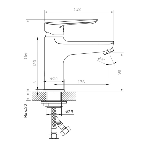 Смеситель для раковины Esko Lagos хром от магазина ЛесКонПром.ру