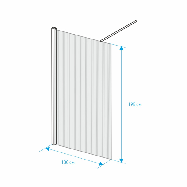Душевая дверь FLUMEN Sangro 160х195 см черный профиль от магазина ЛесКонПром.ру
