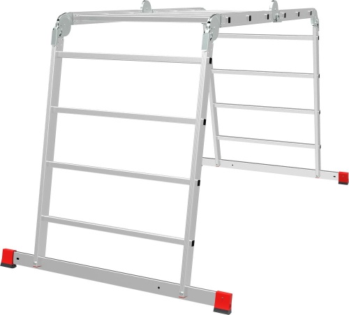 Алюминиевая четырехсекционная профессиональная  лестница-трансформер 800 мм NV3323 НОВАЯ ВЫСОТА 2Х3+2Х4 арт.3323234 от магазина ЛесКонПром.ру