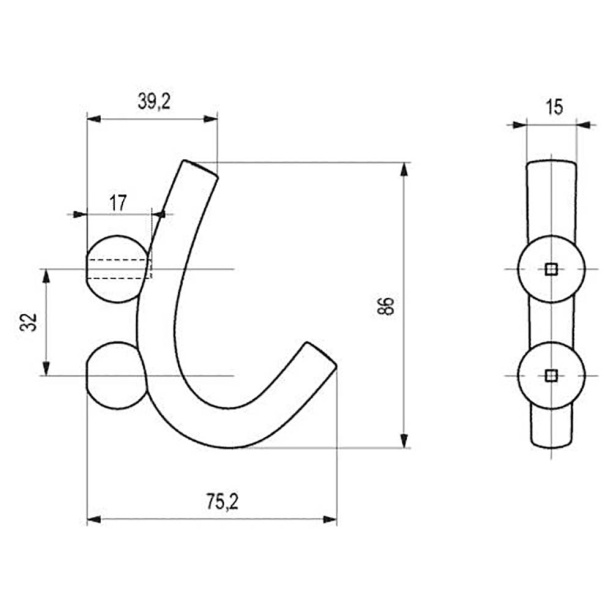 Крючок мебельный K-006 010 дуб от магазина ЛесКонПром.ру