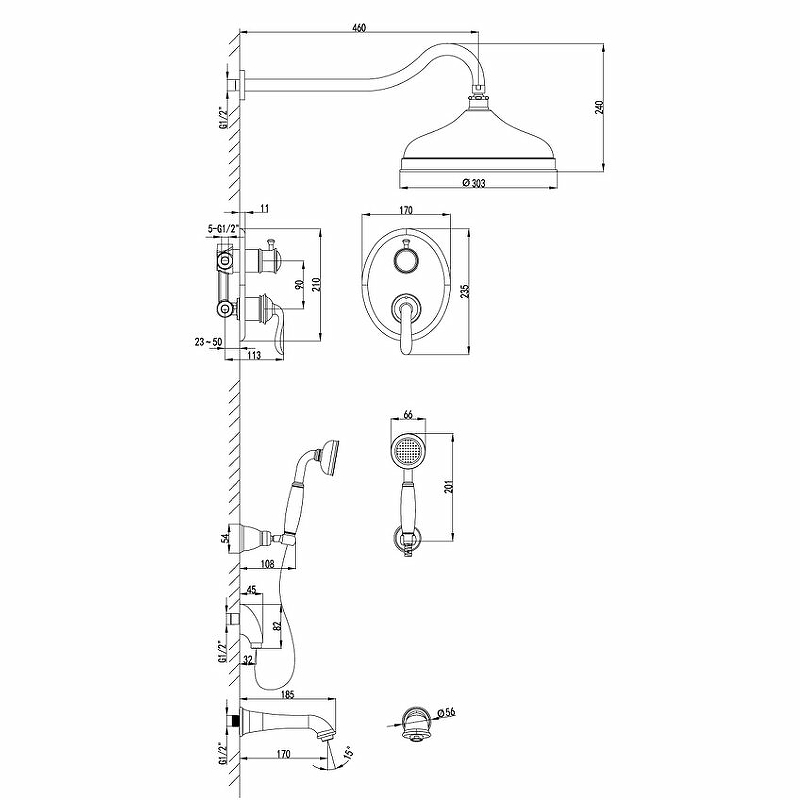 Душевая система Lemark Brava LM4722G Золото от магазина ЛесКонПром.ру