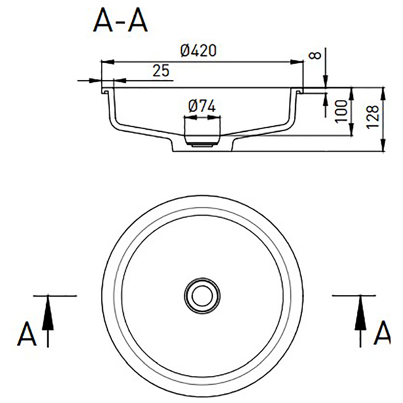 Раковина Salini Marea 42 04 1802204M Белая матовая от магазина ЛесКонПром.ру