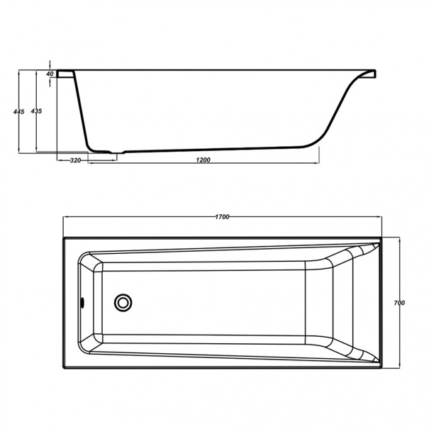 Акриловая ванна Cersanit Lorena 170x70 см от магазина ЛесКонПром.ру