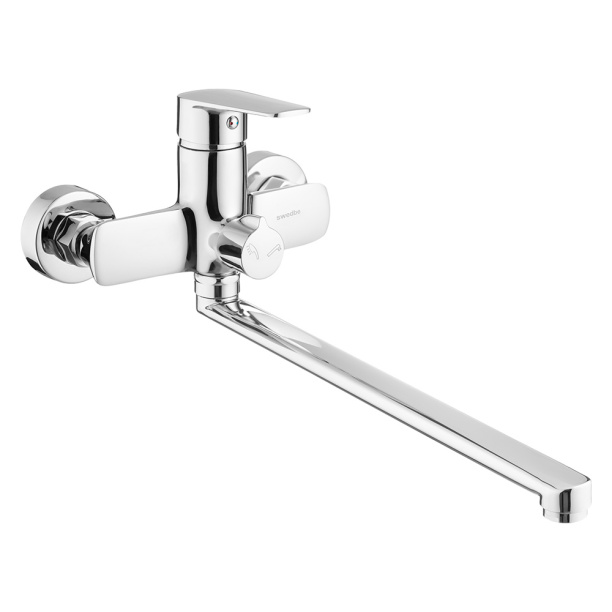 Смеситель для ванны SWEDBE Mars длинный излив хром от магазина ЛесКонПром.ру