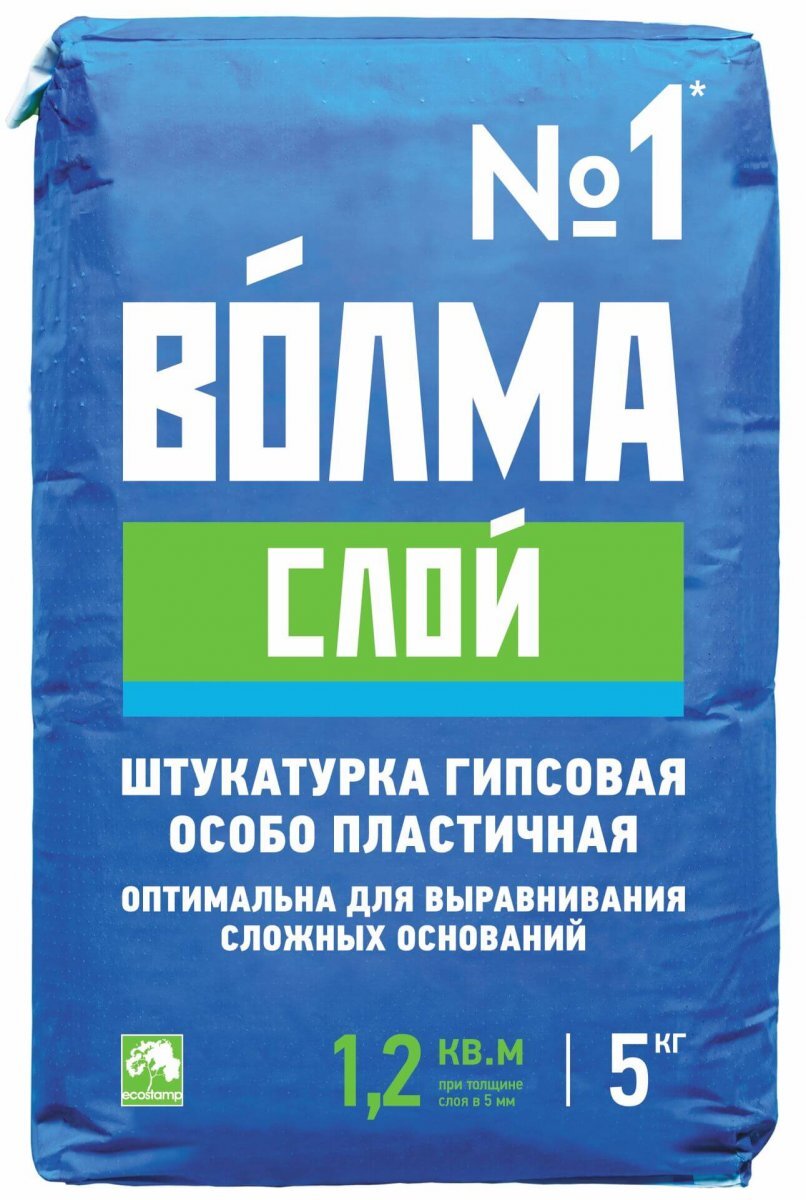 Штукатурка гипсовая ВОЛМА Слой 5 кг от магазина ЛесКонПром.ру