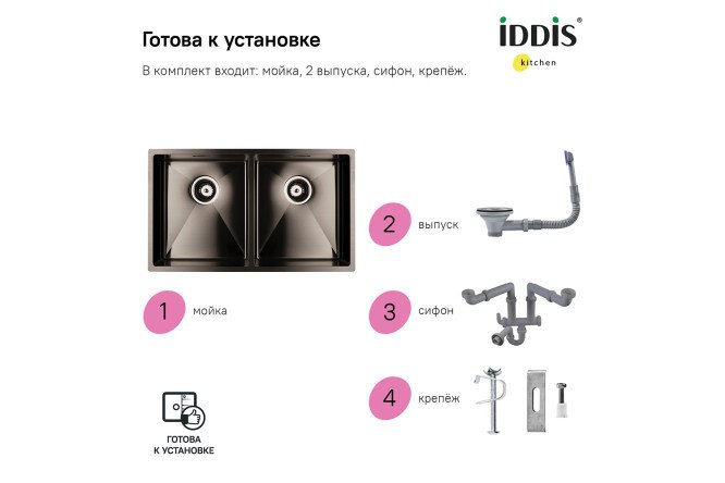 Мойка врезная IDDIS Edifice 80550581 от магазина ЛесКонПром.ру