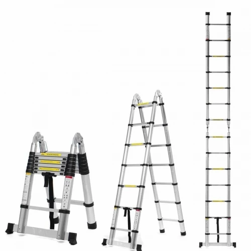 Двухсекционная телескопическая лестница-стремянка HOZ-BLOCK 4,4м от магазина ЛесКонПром.ру