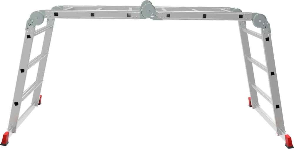 Профессиональная алюминиевая лестница-трансформер с развальцованными ступенями, ширина 800 мм NV3326 НОВАЯ ВЫСОТА 4Х3 арт.3326403 от магазина ЛесКонПром.ру