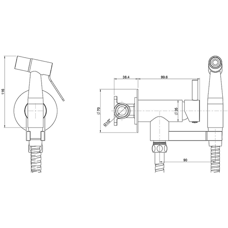 Гигиенический душ Paini Isola ISPZ442 Черный от магазина ЛесКонПром.ру
