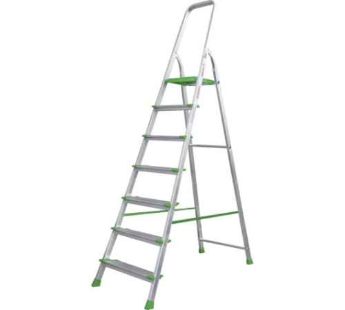 Стремянка алюминиевая с широкой ступенью Новая Высота 7 ступеней (арт. 2117107) от магазина ЛесКонПром.ру