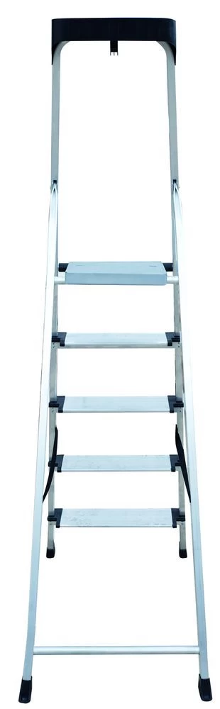 Стремянка алюминиевая с широкой ступенью и органайзером Новая Высота 5 ступеней (арт. 2118105) от магазина ЛесКонПром.ру