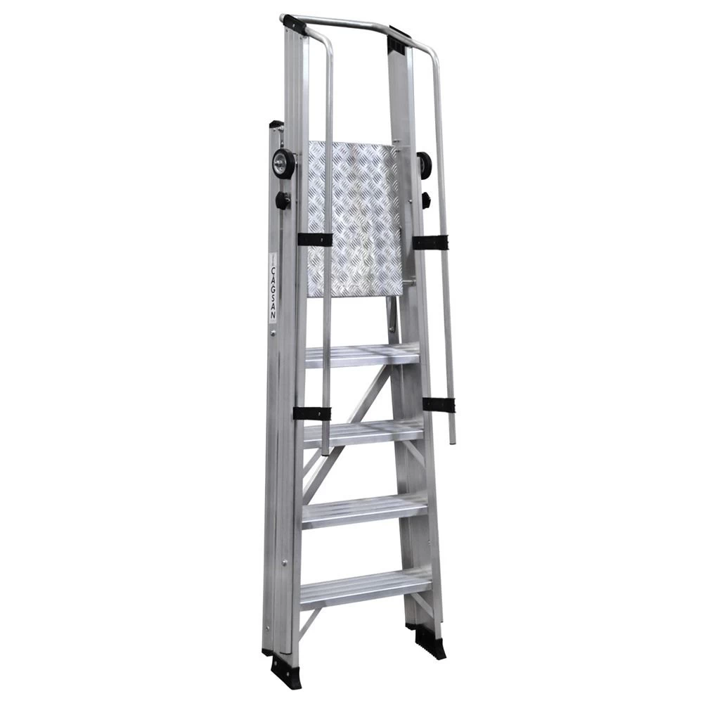 Складская профессиональная алюминиевая стремянка 5 ступеней CAGSAN арт.VE4 от магазина ЛесКонПром.ру