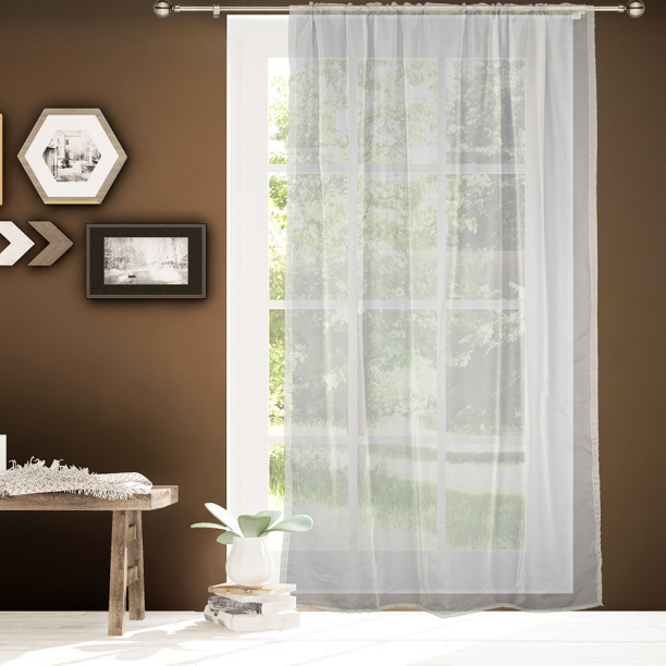 Штора-тюль вуаль 200х280 см серая от магазина ЛесКонПром.ру