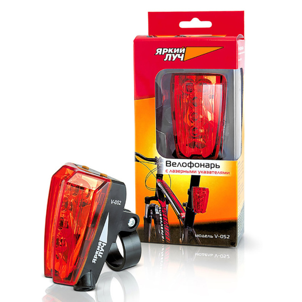 Фонарь велосипедный ЯРКИЙ ЛУЧ V-052 LED 2xAAA от магазина ЛесКонПром.ру