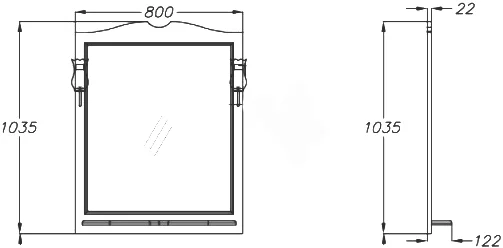 Зеркало Opadiris Брунелла 80 с полкой от магазина ЛесКонПром.ру
