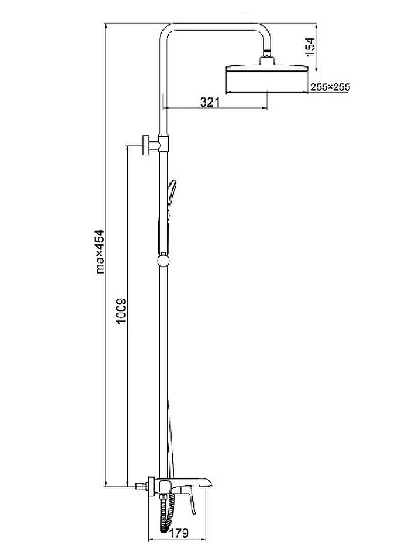 Душевая система Gappo G2450 Черная матовая от магазина ЛесКонПром.ру