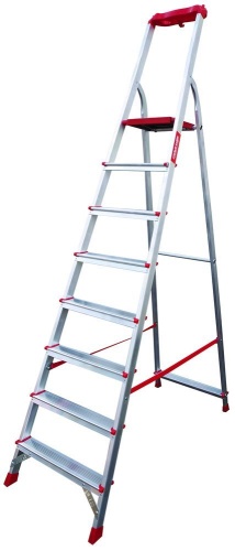 Стремянка алюминиевая профессиональная с органайзером Новая Высота 8 ступеней (арт. 3115108) от магазина ЛесКонПром.ру