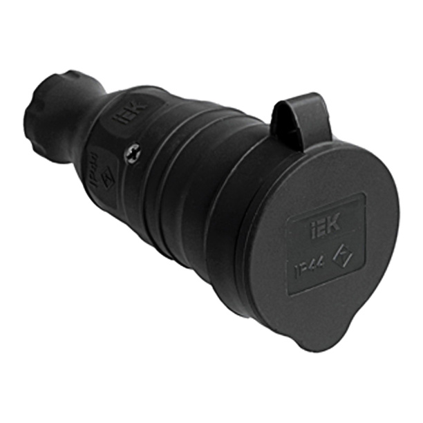 Гнездо с заземлением каучук IP44 IEK от магазина ЛесКонПром.ру