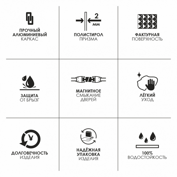 Душевой уголок Метакам 90х90х177 см полукруглый от магазина ЛесКонПром.ру