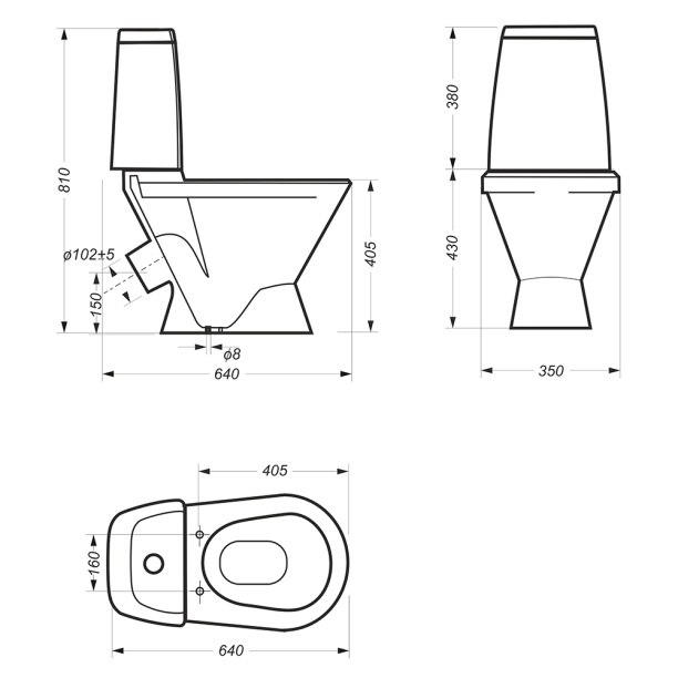 Унитаз-компакт SANITA Кама с сиденьем от магазина ЛесКонПром.ру