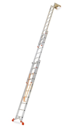 Трехсекционная алюминиевая лестница ЮВЕЛИР ПЛАКАТ 3Х14 ступеней Эйфель от магазина ЛесКонПром.ру