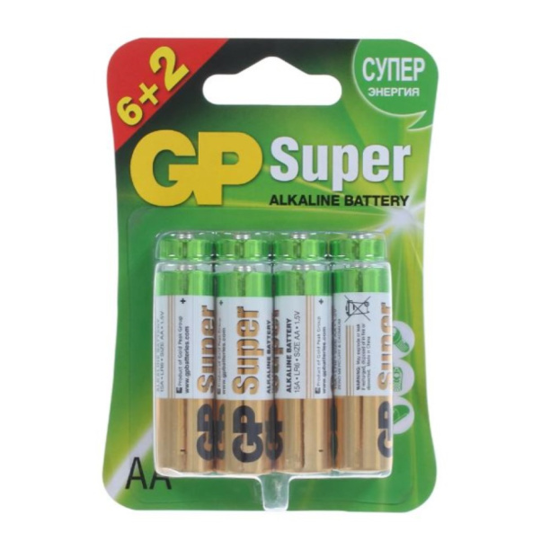 Батарейка GP Super LR06 АА 8 шт от магазина ЛесКонПром.ру