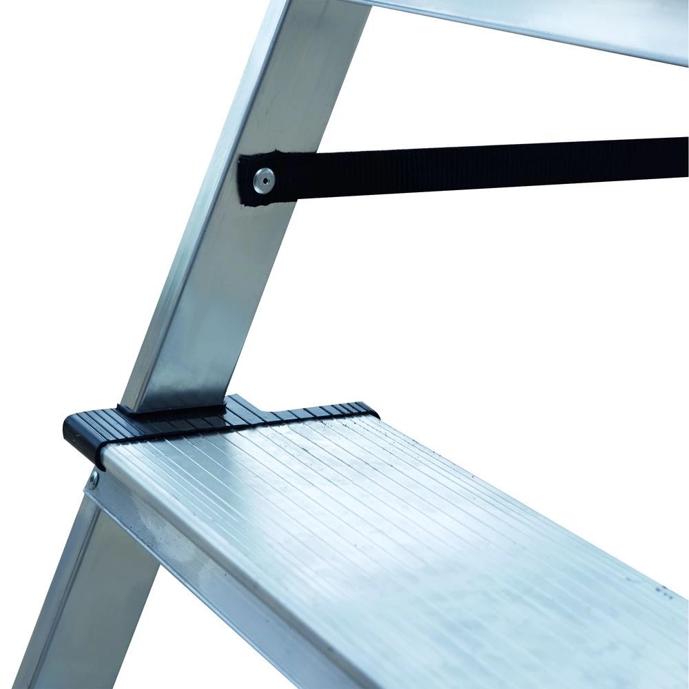 Стремянка алюминиевая с широкой ступенью и органайзером Новая Высота 8 ступеней (арт. 2118108) от магазина ЛесКонПром.ру