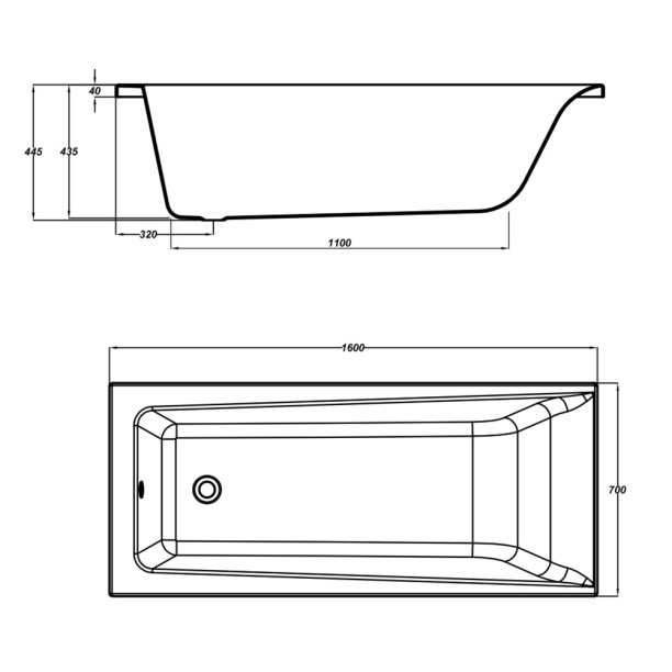 Акриловая ванна Cersanit Lorena 160x70 см от магазина ЛесКонПром.ру