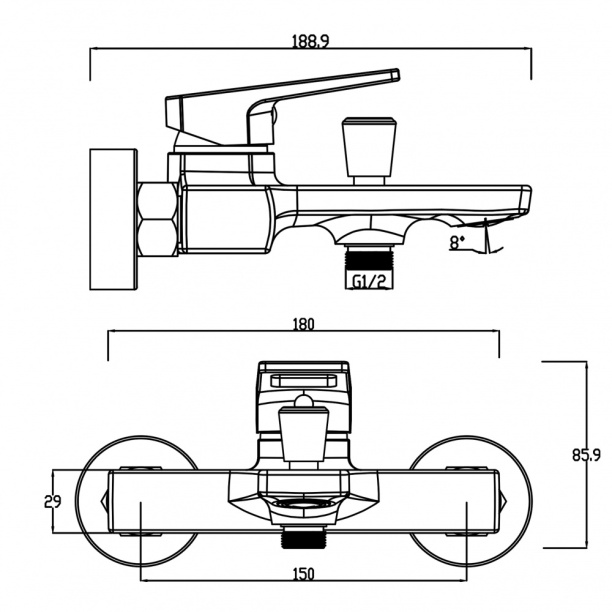 Смеситель для ванны SWEDBE Kronos черный от магазина ЛесКонПром.ру