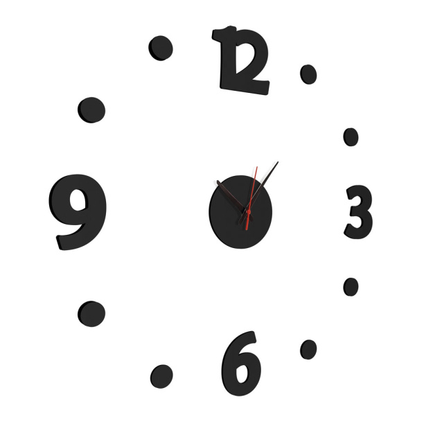 Часы-наклейка d70 см черные от магазина ЛесКонПром.ру