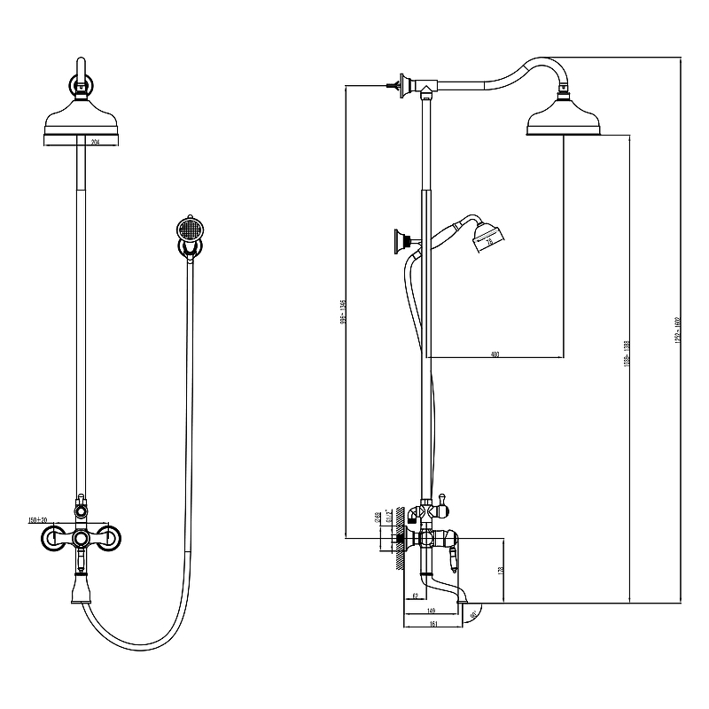 Душевая система Lemark Villa LM4862C Хром от магазина ЛесКонПром.ру