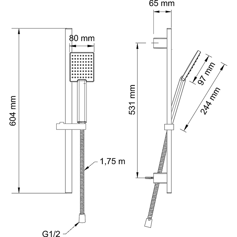 Душевой гарнитур Swedbe Calypso 5085 Хром от магазина ЛесКонПром.ру