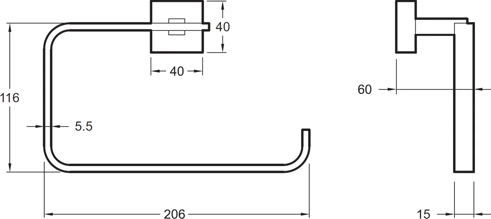 Полотенцедержатель Jacob Delafon Eo E77833-CP от магазина ЛесКонПром.ру