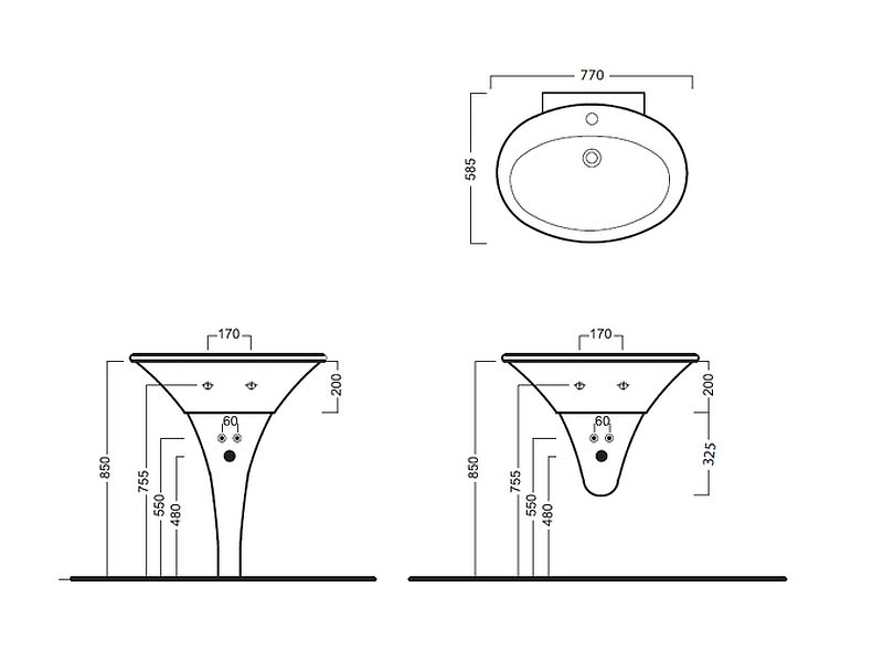 Раковина Hatria Sculture 77 YR3701 Белая от магазина ЛесКонПром.ру