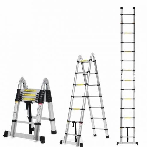 Двухсекционная телескопическая лестница-стремянка HOZ-BLOCK 5,6м от магазина ЛесКонПром.ру