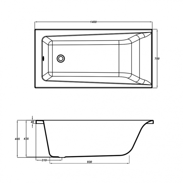 Акриловая ванна Cersanit Lorena 140x70 см от магазина ЛесКонПром.ру
