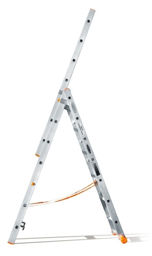 Трехсекционная алюминиевая лестница КЛАССИК 3Х7 ступеней Эйфель от магазина ЛесКонПром.ру