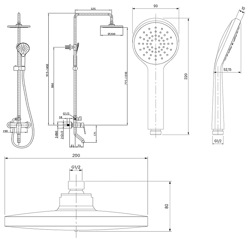 Душевая система Milardo Simp SIMSB1FM06 Хром от магазина ЛесКонПром.ру