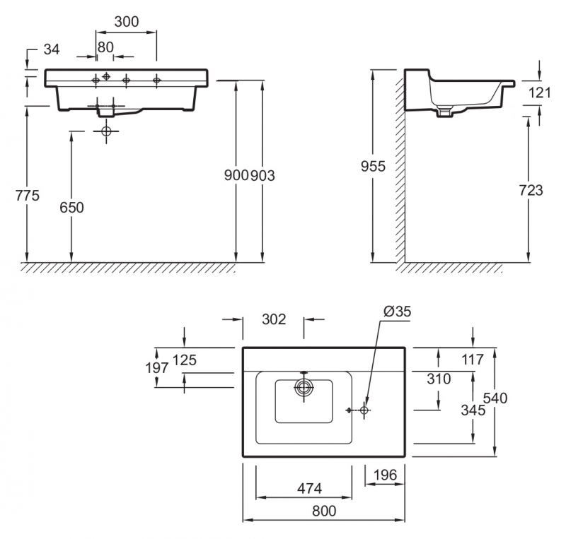 Раковина Jacob Delafon Soprano 80 EXL122-00 Белая от магазина ЛесКонПром.ру