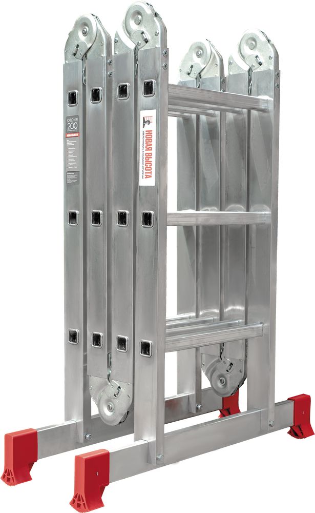 Алюминиевая четырехсекционная лестница-трансформер 400 мм NV2322 НОВАЯ ВЫСОТА 4Х4 арт.2322404 от магазина ЛесКонПром.ру