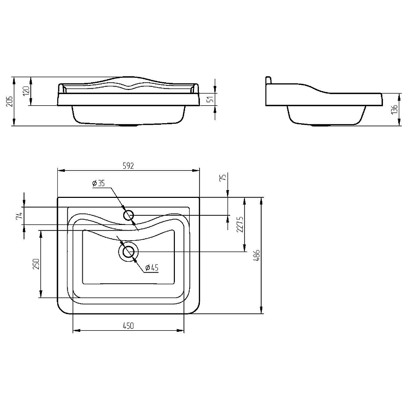 Раковина Migliore Impero 60 30827 Белая от магазина ЛесКонПром.ру