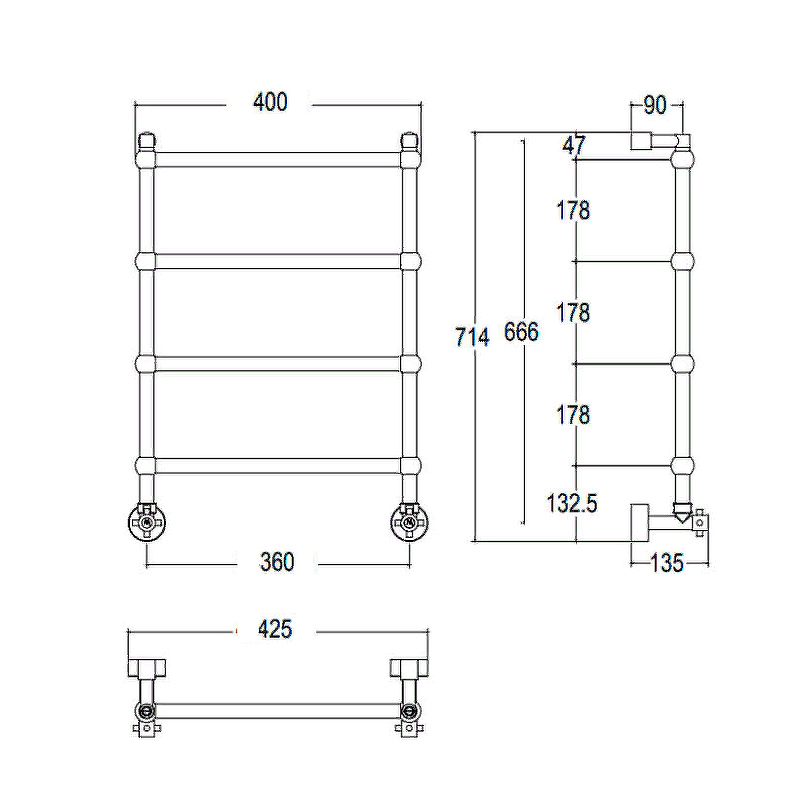 Водяной полотенцесушитель Margaroli Sole 442TS3604CR Хром от магазина ЛесКонПром.ру