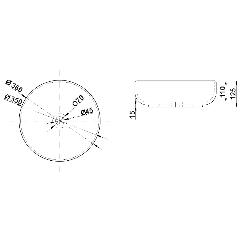 Раковина-чаша Melana 36 MLN-320300 Белая от магазина ЛесКонПром.ру