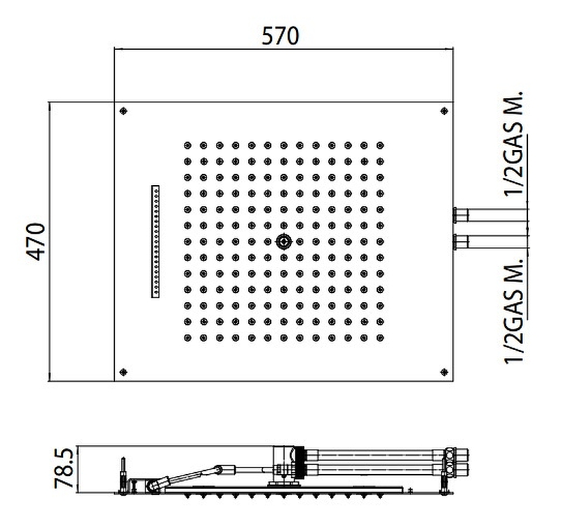 Верхний душ Bossini H38926.030 Хром от магазина ЛесКонПром.ру