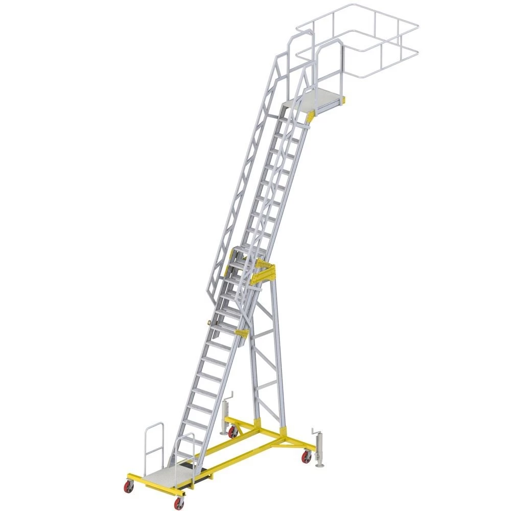 Алюминиевая промышленная платформа 14 ступеней CAGSAN односторонняя с регулировкой по высоте (арт.YP400) от магазина ЛесКонПром.ру